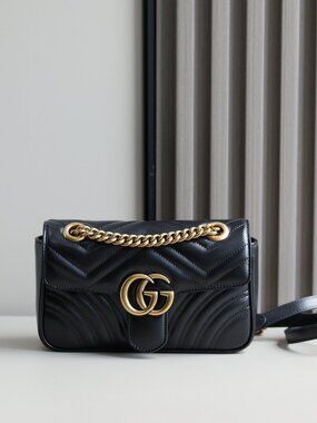 Gucci GG Marmont quilted black leather shoulder bag